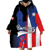 Personalized Boricua Wearable Blanket Hoodie Puerto Rico El Morro Flag Style - Wonder Print Shop