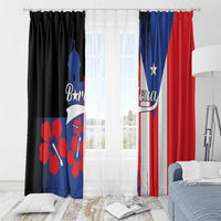 Boricua Window Curtain Puerto Rico El Morro Flag Style - Wonder Print Shop