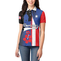 Personalized Boricua Women Polo Shirt Puerto Rico El Morro Flag Style - Wonder Print Shop