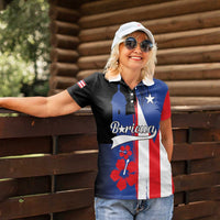 Personalized Boricua Women Polo Shirt Puerto Rico El Morro Flag Style - Wonder Print Shop