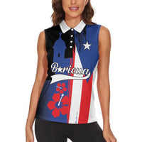 Personalized Boricua Women Sleeveless Polo Shirt Puerto Rico El Morro Flag Style - Wonder Print Shop