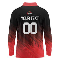 Custom Kandy Cricket Falcons Long Sleeve Polo Shirt Ready to Roar and Soar - Wonder Print Shop