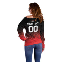 Custom Kandy Cricket Falcons Off Shoulder Sweater Ready to Roar and Soar - Wonder Print Shop
