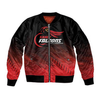 Custom Kandy Cricket Falcons Sleeve Zip Bomber Jacket Ready to Roar and Soar - Wonder Print Shop