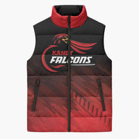 Custom Kandy Cricket Falcons Sleeveless Puffer Jacket Ready to Roar and Soar - Wonder Print Shop
