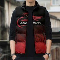 Custom Kandy Cricket Falcons Sleeveless Puffer Jacket Ready to Roar and Soar - Wonder Print Shop