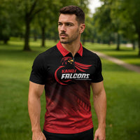 Custom Kandy Cricket Falcons Zipper Polo Shirt Ready to Roar and Soar - Wonder Print Shop
