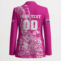 Custom New Zealand Rugby Silver Fern Blazer Aotearoa Kiwi Maori Pink Version - Wonder Print Shop