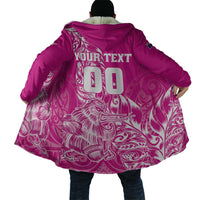 Custom New Zealand Rugby Silver Fern Cloak Aotearoa Kiwi Maori Pink Version - Wonder Print Shop