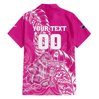 Custom New Zealand Rugby Silver Fern Hawaiian Shirt Aotearoa Kiwi Maori Pink Version - Wonder Print Shop