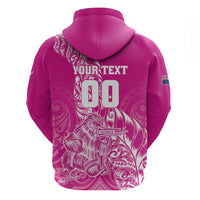 Custom New Zealand Rugby Silver Fern Hoodie Aotearoa Kiwi Maori Pink Version - Wonder Print Shop