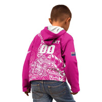 Custom New Zealand Rugby Silver Fern Kid Hoodie Aotearoa Kiwi Maori Pink Version - Wonder Print Shop