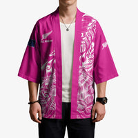 Custom New Zealand Rugby Silver Fern Kimono Aotearoa Kiwi Maori Pink Version - Wonder Print Shop