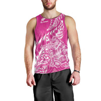 Custom New Zealand Rugby Silver Fern Men Tank Top Aotearoa Kiwi Maori Pink Version - Wonder Print Shop