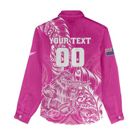 Custom New Zealand Rugby Silver Fern Women Casual Shirt Aotearoa Kiwi Maori Pink Version - Wonder Print Shop
