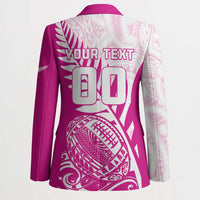 Custom New Zealand Rugby Silver Fern Blazer Aotearoa Maori Pink Version - Wonder Print Shop