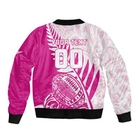 Custom New Zealand Rugby Silver Fern Bomber Jacket Aotearoa Maori Pink Version - Wonder Print Shop