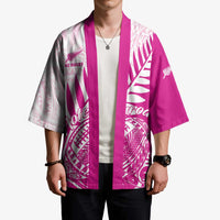 Custom New Zealand Rugby Silver Fern Kimono Aotearoa Maori Pink Version - Wonder Print Shop