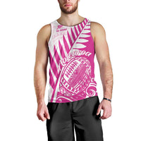 Custom New Zealand Rugby Silver Fern Men Tank Top Aotearoa Maori Pink Version - Wonder Print Shop