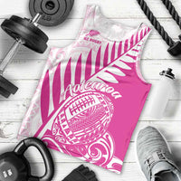 Custom New Zealand Rugby Silver Fern Men Tank Top Aotearoa Maori Pink Version - Wonder Print Shop