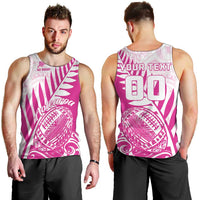Custom New Zealand Rugby Silver Fern Men Tank Top Aotearoa Maori Pink Version - Wonder Print Shop