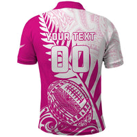 Custom New Zealand Rugby Silver Fern Polo Shirt Aotearoa Maori Pink Version - Wonder Print Shop