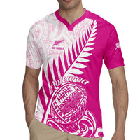Custom New Zealand Rugby Silver Fern Rugby Jersey Aotearoa Maori Pink Version - Wonder Print Shop