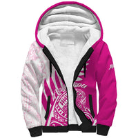 Custom New Zealand Rugby Silver Fern Sherpa Hoodie Aotearoa Maori Pink Version - Wonder Print Shop