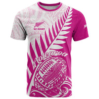 Custom New Zealand Rugby Silver Fern T Shirt Aotearoa Maori Pink Version - Wonder Print Shop