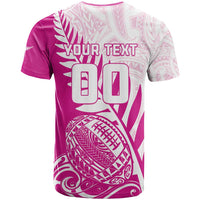Custom New Zealand Rugby Silver Fern T Shirt Aotearoa Maori Pink Version - Wonder Print Shop