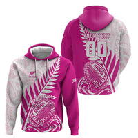 Custom New Zealand Rugby Silver Fern Zip Hoodie Aotearoa Maori Pink Version - Wonder Print Shop