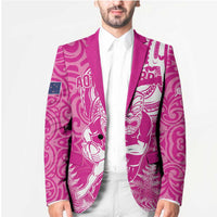 New Zealand Silver Fern Rugby All Pink Blazer Maori Tiki Player With Ta Moko Tribal - Wonder Print Shop