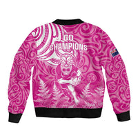 New Zealand Silver Fern Rugby All Pink Bomber Jacket Maori Tiki Player With Ta Moko Tribal - Wonder Print Shop