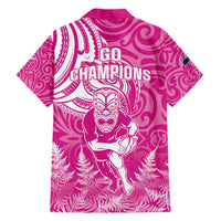 New Zealand Silver Fern Rugby All Pink Hawaiian Shirt Maori Tiki Player With Ta Moko Tribal - Wonder Print Shop