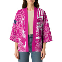 New Zealand Silver Fern Rugby All Pink Kimono Maori Tiki Player With Ta Moko Tribal - Wonder Print Shop