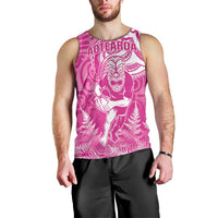 New Zealand Silver Fern Rugby All Pink Men Tank Top Maori Tiki Player With Ta Moko Tribal - Wonder Print Shop
