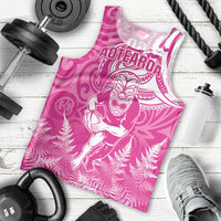 New Zealand Silver Fern Rugby All Pink Men Tank Top Maori Tiki Player With Ta Moko Tribal - Wonder Print Shop