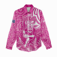 New Zealand Silver Fern Rugby All Pink Women Casual Shirt Maori Tiki Player With Ta Moko Tribal - Wonder Print Shop