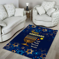 Hanukkah Festival Area Rug Eight Nights Menorah Dreidel - Wonder Print Shop
