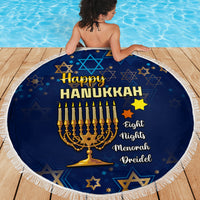 Hanukkah Festival Beach Blanket Eight Nights Menorah Dreidel - Wonder Print Shop