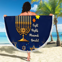 Hanukkah Festival Beach Blanket Eight Nights Menorah Dreidel - Wonder Print Shop