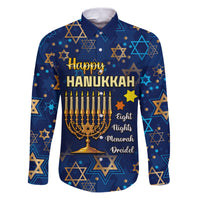 Personalised Hanukkah Festival Family Matching Puletasi Dress and Hawaiian Shirt Eight Nights Menorah Dreidel - Wonder Print Shop