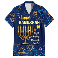 Personalised Hanukkah Festival Family Matching Short Sleeve Bodycon Dress and Hawaiian Shirt Eight Nights Menorah Dreidel LT01