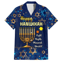 Personalised Hanukkah Festival Family Matching Tank Maxi Dress and Hawaiian Shirt Eight Nights Menorah Dreidel - Wonder Print Shop