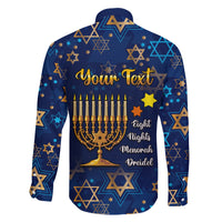 Personalised Hanukkah Festival Family Matching Tank Maxi Dress and Hawaiian Shirt Eight Nights Menorah Dreidel - Wonder Print Shop