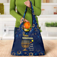 Personalised Hanukkah Festival Grocery Bag Eight Nights Menorah Dreidel