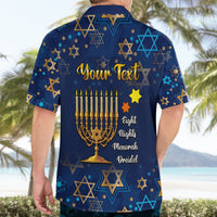 Personalised Hanukkah Festival Hawaiian Shirt Eight Nights Menorah Dreidel - Wonder Print Shop