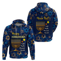 Personalised Hanukkah Festival Hoodie Eight Nights Menorah Dreidel - Wonder Print Shop