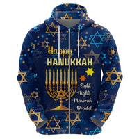 Personalised Hanukkah Festival Hoodie Eight Nights Menorah Dreidel - Wonder Print Shop