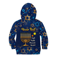 Personalised Hanukkah Festival Kid Hoodie Eight Nights Menorah Dreidel - Wonder Print Shop